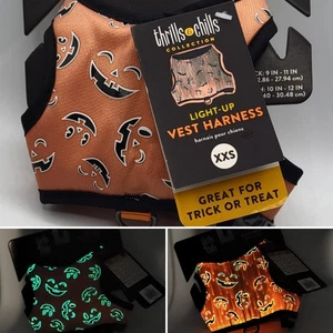 Nervenkitzel & Schüttelfrost Hund Halloween Leucht & Leuchtweste Geschirr XXS - Bild 1 von 8