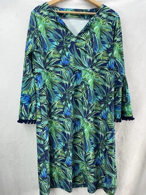 Платье Tipsy Mermaid Paradise Palm тропическое с длинным рукавом средний размер спандекс UPF 50 пляжное - Изображение 1 из 4