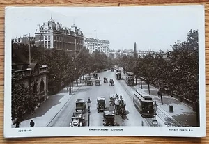 Embankment, London England Real Photo Postcard 1919 Rotary Photographic - Picture 1 of 1