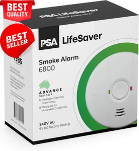 6800 240V Photoelectric Smoke Alarm with 9V Battery Back up AS3786:2014 - Picture 1 of 12