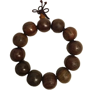 New Chinese Oriental Hand Carved Buddha Buddhist Prayer Beads Bracelet budbr7 - Picture 1 of 1