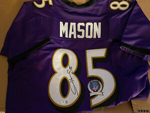 Derrick Mason Autographed/Signed Custom Jersey Beckett COA Baltimore Ravens