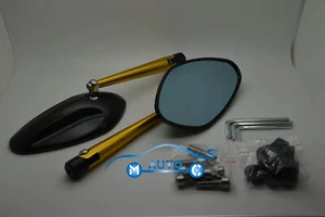 Rear Side 3D Mirrors For DUCATI MONSTER S4R S4RS S2R 695 1100 900 S DS Gold - Picture 1 of 4