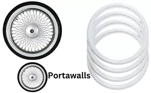 Neumático Portawall Moto Delantero DELGADO 2X 19"" - Trasero DELGADO 2X 17"" Blanco Embellecedores de Pared - Imagen 1 de 5