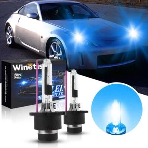 D2R 8000K Ice Blue Low Beam HID Xenon Headlight Bulbs For NISSAN 350Z 2003-2005 - Picture 1 of 8