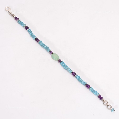 VALENTINO Regalo per lei bracciale perle argento 925 pietra preziosa acqua calcedonio naturale