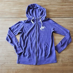 NIKE 726057 Giacca donna media HEATHERED viola full zip con cappuccio edizione palestra - Foto 1 di 9