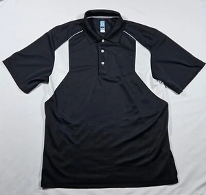 PGA Tour Airflux Black And White Mens L Polo Shirt - Picture 1 of 7