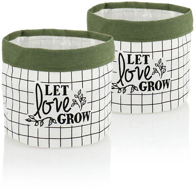 2x Übertopf - runder Aufbewahrungsbox - Überziehkorb - dunkelgrün - Bild 1 von 4