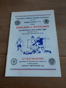 England v Scotland (Schoolboy International @ Manchester United) 1981 - Picture 1 of 3