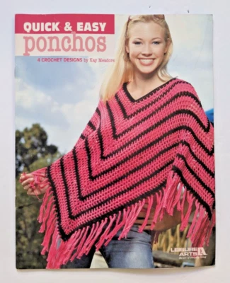 2004 Leisure Arts #3975 Quick & Easy Ponchos 4 Crochet Patterns by Kay Meadors - Image 1 of 2