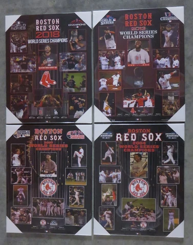 Set of 4 Boston Red Sox World Series Championship Picture Plaques 2018,13,07,04 Cover
