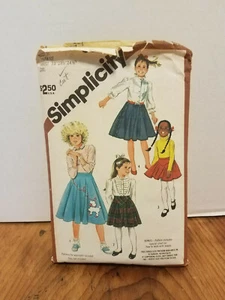 Vintage Simplicity #6131 Girls Size H 7 8 10 Poodle Skirt pattern 1980's Era Cut - Picture 1 of 2