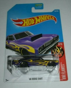 HOT WHEELS 2016 HW FLAMES 8/10 - ' 68 DODGE DART PURPLE - Picture 1 of 3