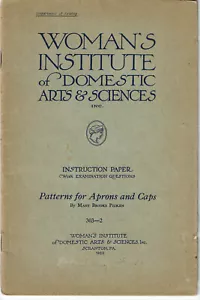1920er Jahre Mary Brooks Picken Fraueninstitut Nähbuch 303-2 Schürzen und Kappen - Bild 1 von 4