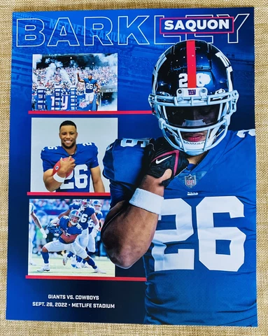 NY Giants Monday Night Football Saquon Barkley Poster  9/26/22 Giants vs Cowboy Cover