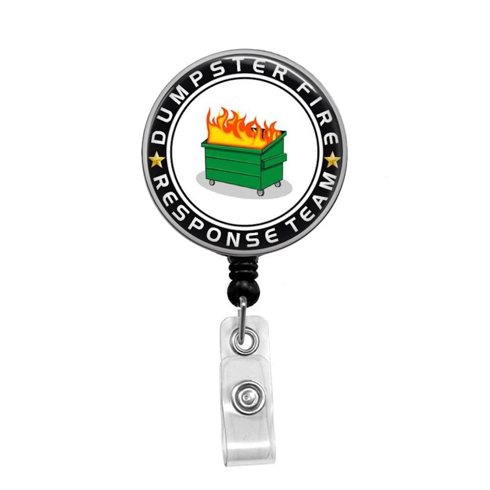 Equipo de respuesta a incendios de contenedor de basura - Porta insignia retráctil - Carrete de insignia Foto 1 de 4