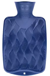 Fashy Latex Free 0.8L Hot Water Bottle 3D Ribbed, Navy Blue - Picture 1 of 1