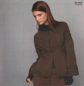 Bergere de France Knitting Pattern 125.86 -3/4 Sleeve Jacket, Fingerless Mittens - Picture 1 of 3