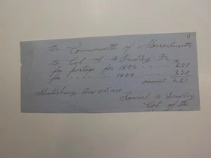 Documento Militar 1855 Coronel Dudley Shutesbury Massachusetts Antiguo De Colección  - Imagen 1 de 2