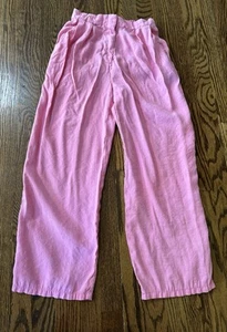 Zara Girl's Size 13-14 High Waist Wide Leg Pants Hot Pink Bright Pink Trousers - Picture 1 of 11
