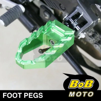 Para Kawasaki Versys KLE 650 06-14 13 CNC BUZZ Rider estriberas delanteras VERDE Foto 1 de 4