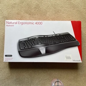 Clavier Microsoft Natural Ergonomic 4000 authentique original filaire USB clavier - Photo 1/22