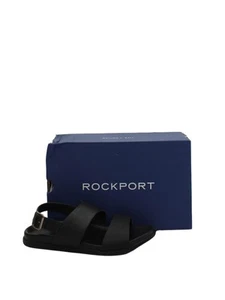 Sandalias Rockport Hombre UK 7.5 Cuero Negro con Otros Deslizadores Nuevas con etiquetas - Imagen 1 de 8