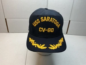 De colección USS Saratoga CV-60 VIP Hojas Doradas Azul SnapBack EE. UU. Sombrero Nueva Era - Imagen 1 de 8