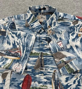 Reyn Spooner Hawaiian Shirt Mens Large Classic Button Down Transpacific Yacht - Picture 1 of 6