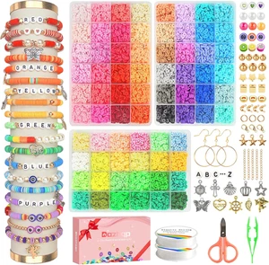 Dazhqp 15000 Pcs Clay Beads Bracelet Making Kit 72 Colors 3 Boxes Preppy Frie... - Picture 1 of 12