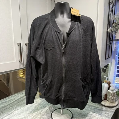 Sudadera Harley-Davidson para mujer con cremallera completa talla 3W tejida negra nueva con etiquetas logotipo de motociclista Foto 1 de 4