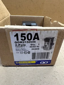 NEW Square D QOM2150VH 150 Amp 2 Pole 120/240V 22kA Main Circuit Breaker QO A - Picture 1 of 6