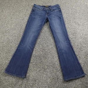 Lucky Brand Jeans Women 0 Dark Blue Denim Low Rise Boot Flare Stretch Preppy Y2K - Picture 1 of 13