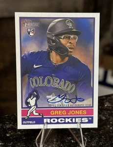 2025 Topps Heritage GREG JONES RC Real One AUTO Rockies White Sox Rookie #ROA-GJ - Picture 1 of 2