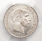1871, Denmark, Christian IX. Nice Silver 4 Skilling Coin. Pop 3/2! PCGS MS-65!