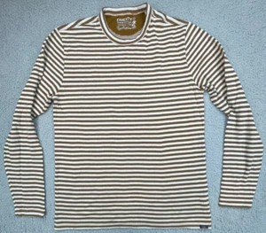 Faherty Cloud Stripe CS Tee Shirt Mens Medium Brown Stripe Sample Stage Run - Picture 1 of 19