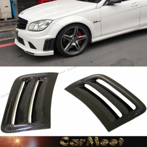Two Sides CF Carbon Air Induct Cover Grille Fit On 08-11 W204 C204 C63AMG Bumper - Picture 1 of 3