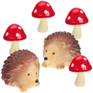 Igel-Pilz-Set Mann Igelfigur Aus Kunstharz Mini -Gartendekoration - Bild 1 von 11