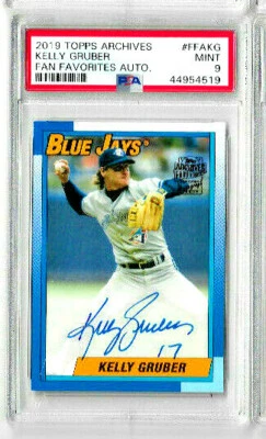 2019 Topps Archives Kelly Gruber Fan Favorites Autograph PSA 9 - Image 1 of 2