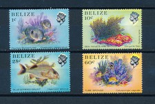 BELIZE 1984 DEFINITIVES 1c 10c 25c 60c WITH MINOR SHIFT OF H.M. QUEEN'S HEAD MNH