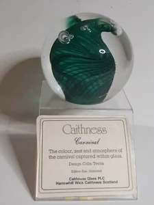 Colin Terris "Carnival Emerald" Glass Paperweight - Picture 1 of 4