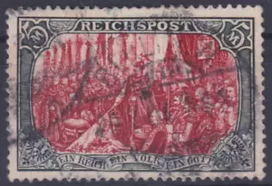 Reich alemán 5 marcos Reichspost Mi.Nr. 66 II estampado, 1900 grabado (Mi. 500€) - Imagen 1 de 2