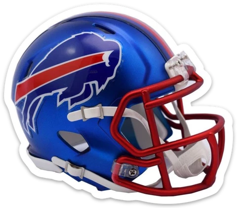 Buffalo Bills Football Helmet with Buffalo on Side - Football Die-cut MAGNET Cover