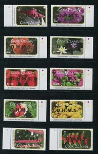 Estampillas postales oficiales de flores de las Islas Cook 2010 #O70-84 como nuevas nunca montadas - Imagen 1 de 2