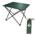  Portable Camping Side Table, Ultralight Aluminum Small 16'' Green Regular
