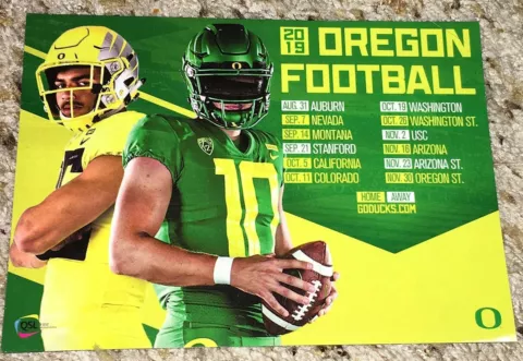 JUSTIN HERBERT & TROY DYE 2019 OREGON DUCKS FOOTBALL MINT MAGNET GAME SCHEDULE Cover