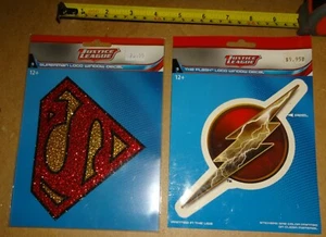 justice league dc comics FLASH glitter SUPERMAN logo window stickers decals - Picture 1 of 1
