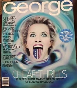 George Magazine July 1997 Jenny McCarthy Cheap Thrills cover John F Kennedy Jr - Picture 1 of 2