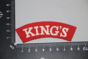 WWII 2 PATTERN BRITISH ARMY CLOTH SHOULDER TITLE RE ENACTOR KING'S REGIMENT - Picture 1 of 1